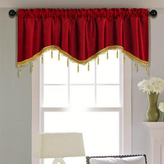 Italian Velvet Valance with Tassel & Bead Edge - European Style