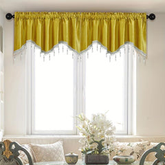 Italian Velvet Valance with Tassel & Bead Edge - European Style
