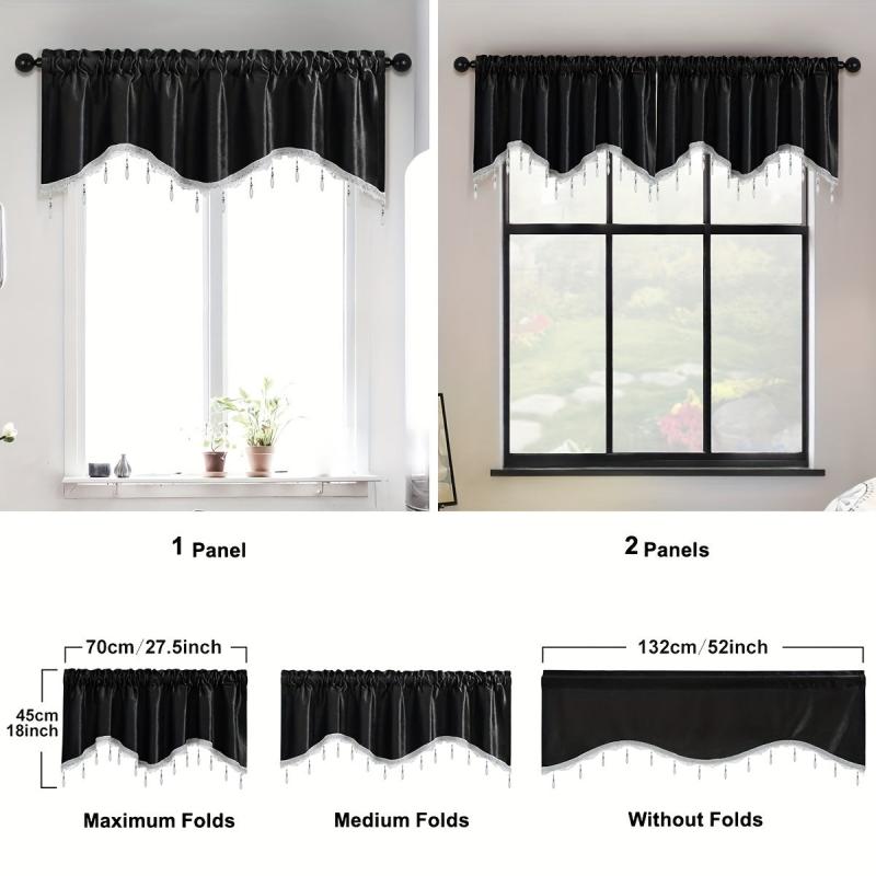 Italian Velvet Valance with Tassel & Bead Edge - European Style
