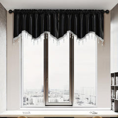 Italian Velvet Valance with Tassel & Bead Edge - European Style