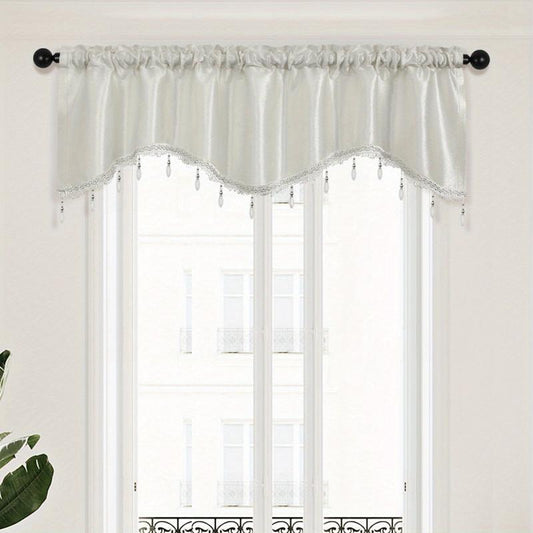 Italian Velvet Valance with Tassel & Bead Edge - European Style