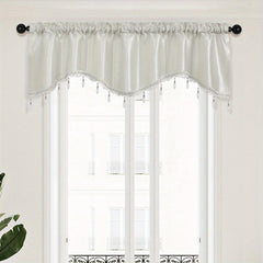 Italian Velvet Valance with Tassel & Bead Edge - European Style