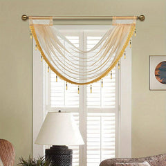 Fashionable Bead Edge Window Valance 30x24 Inches