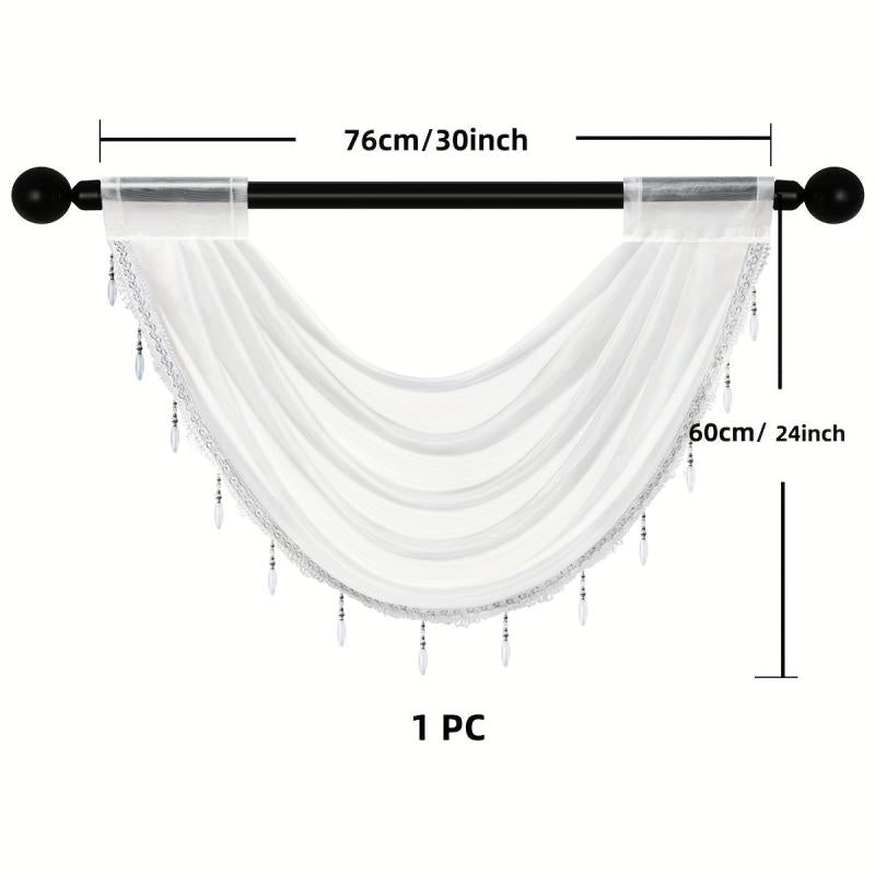Fashionable Bead Edge Window Valance 30x24 Inches