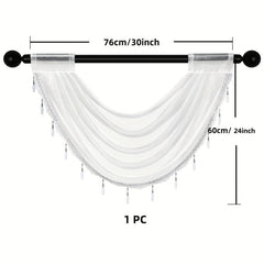 Fashionable Bead Edge Window Valance 30x24 Inches