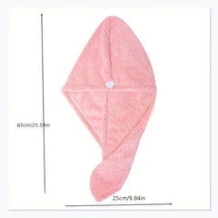 Flower Embroidered Hair Towel Button Hair Drying Cap