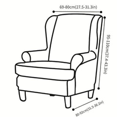 2pcs Velvet Sofa Slipcover Wingback Chair Cover