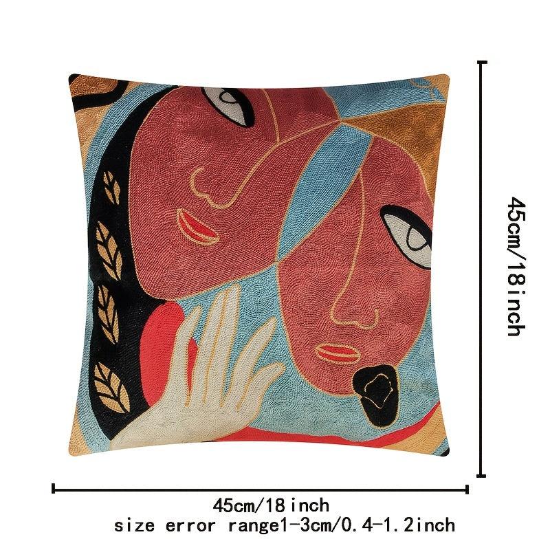 Impressionism Throw Pillow Covers Embroidery Visual Abstract Printed Pillowcase