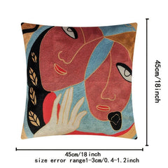 Impressionism Throw Pillow Covers Embroidery Visual Abstract Printed Pillowcase