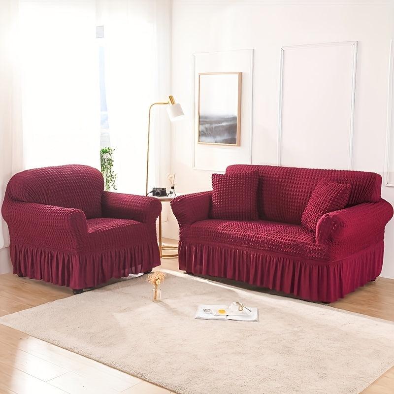 Universal Stretch Sofa Cover with Skirt - Protect Your Furniture