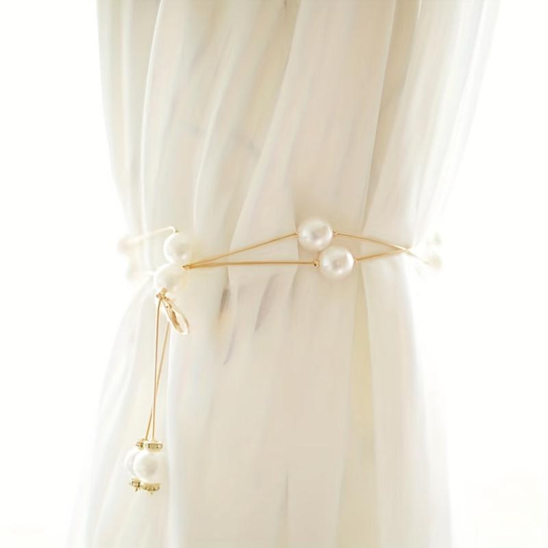 Faux Pearl Curtain Tieback for Home Hotel Dormitory