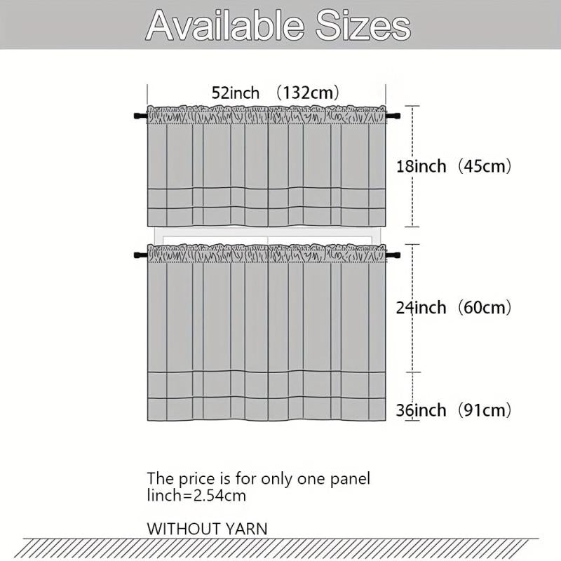 Tassel Lace Window Sheer Curtain Rod Pocket Curtain Short C