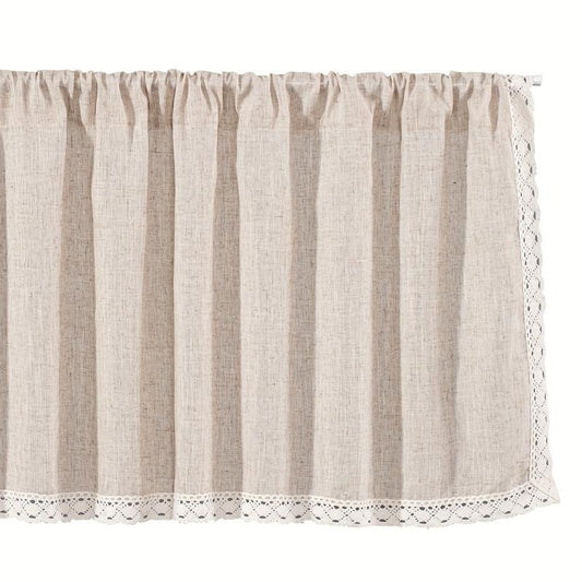Tassel Lace Window Sheer Curtain Rod Pocket Curtain Short C