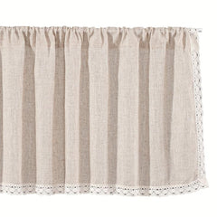 Tassel Lace Window Sheer Curtain Rod Pocket Curtain Short C