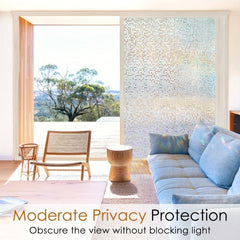 Privacy Window Film Stained Glass Rainbow Decorative Vinyl UV Blocking