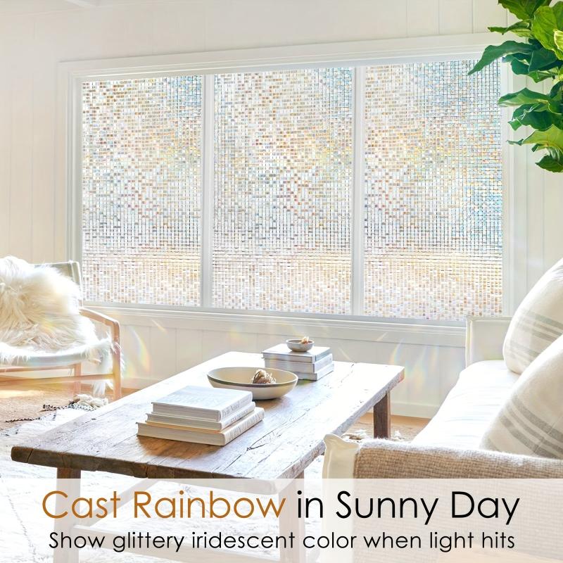 Privacy Window Film Stained Glass Rainbow Decorative Vinyl UV Blocking