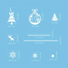 6pcs Christmas Glass Window Stickers Snowflake Bells Holiday Decor