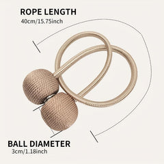 2pc Magnetic Decorative Binding Rope Magnetic Buckle Curtain Tieback