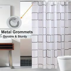 PEVA Bathroom Shower Curtain Waterproof with Hooks