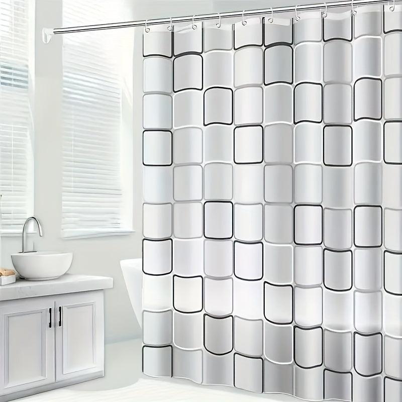 PEVA Bathroom Shower Curtain Waterproof with Hooks