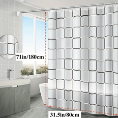 PEVA Bathroom Shower Curtain Waterproof with Hooks