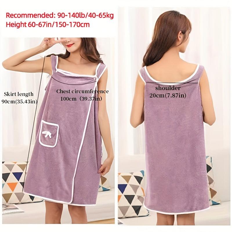 Adjustable Wearable Bath Wrap Towel for Women - Soft & Absorbent