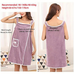 Adjustable Wearable Bath Wrap Towel for Women - Soft & Absorbent