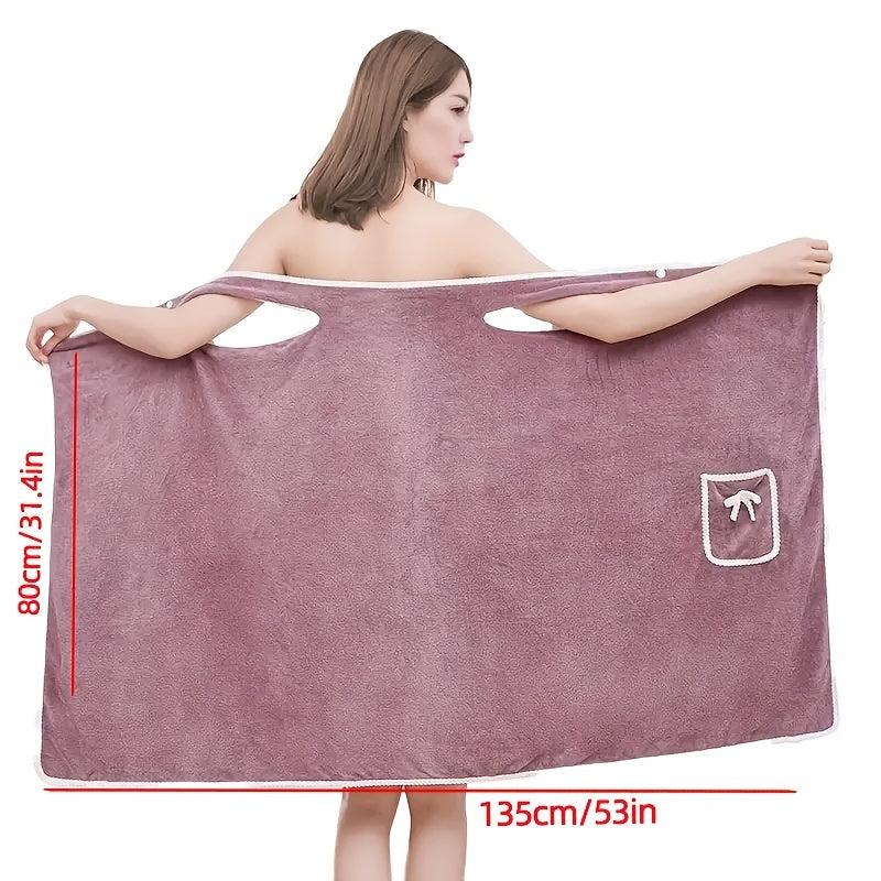 Adjustable Wearable Bath Wrap Towel for Women - Soft & Absorbent