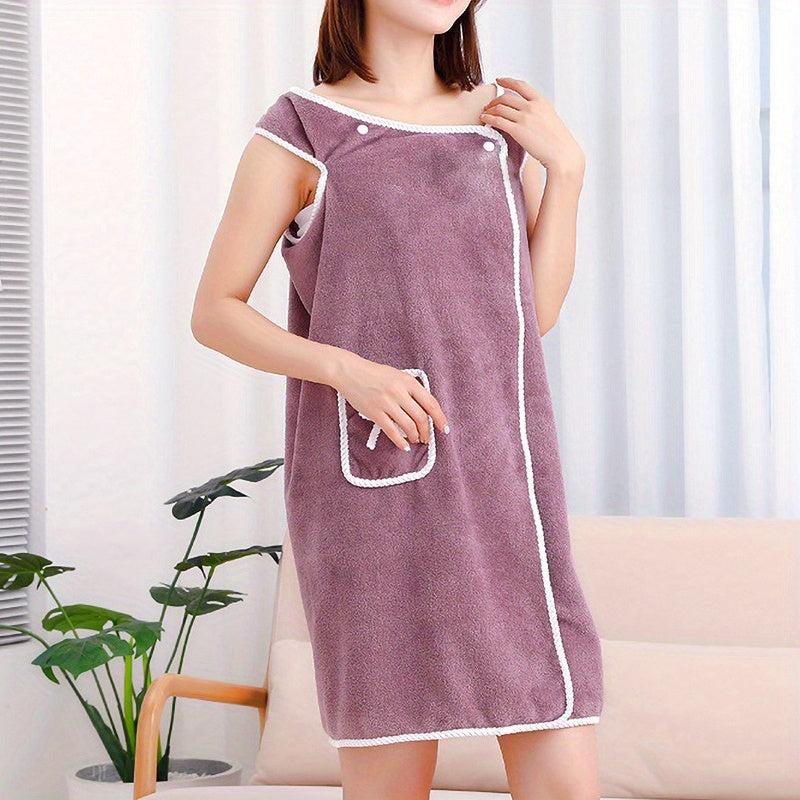 Adjustable Wearable Bath Wrap Towel for Women - Soft & Absorbent