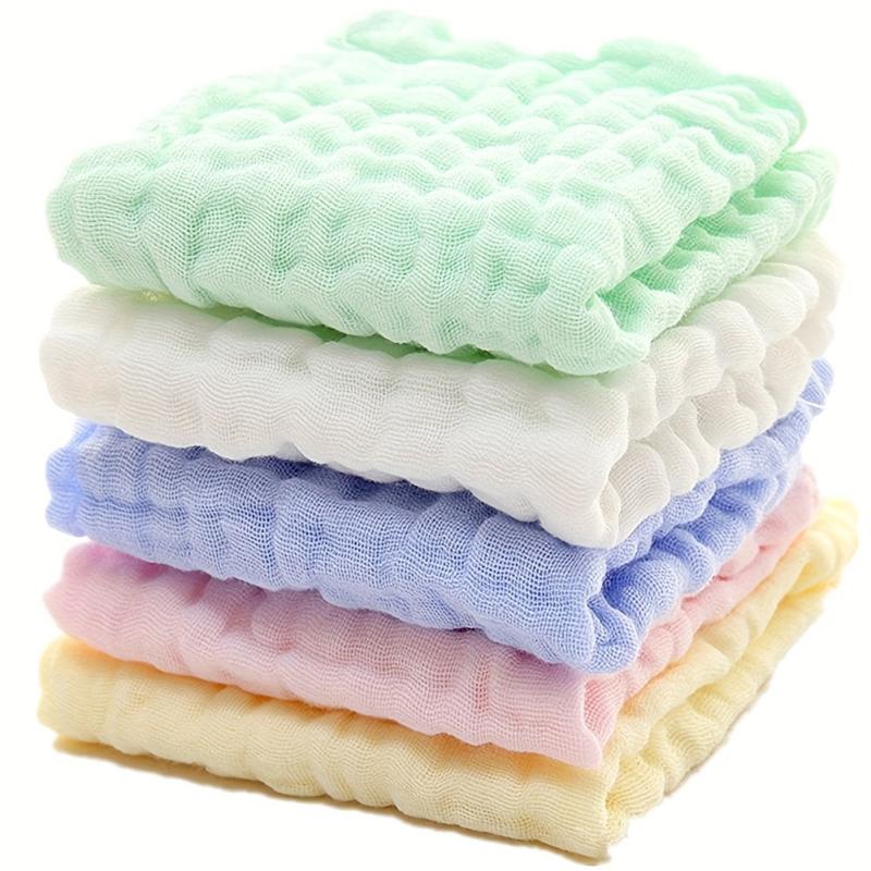 5pcs Muslin Cotton Face Wash Cloth Towels 11x11 Inches