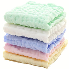 5pcs Muslin Cotton Face Wash Cloth Towels 11x11 Inches