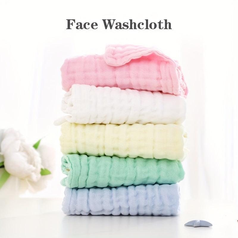 5pcs Muslin Cotton Face Wash Cloth Towels 11x11 Inches