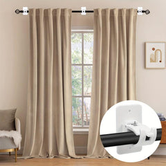 No Drill Curtain Rod Bracket Set Self Adhesive Adjustable Rod Hooks