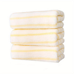 Striped Pattern Hand Towel Coral Fleece Soft Skin-friendly Absorbent