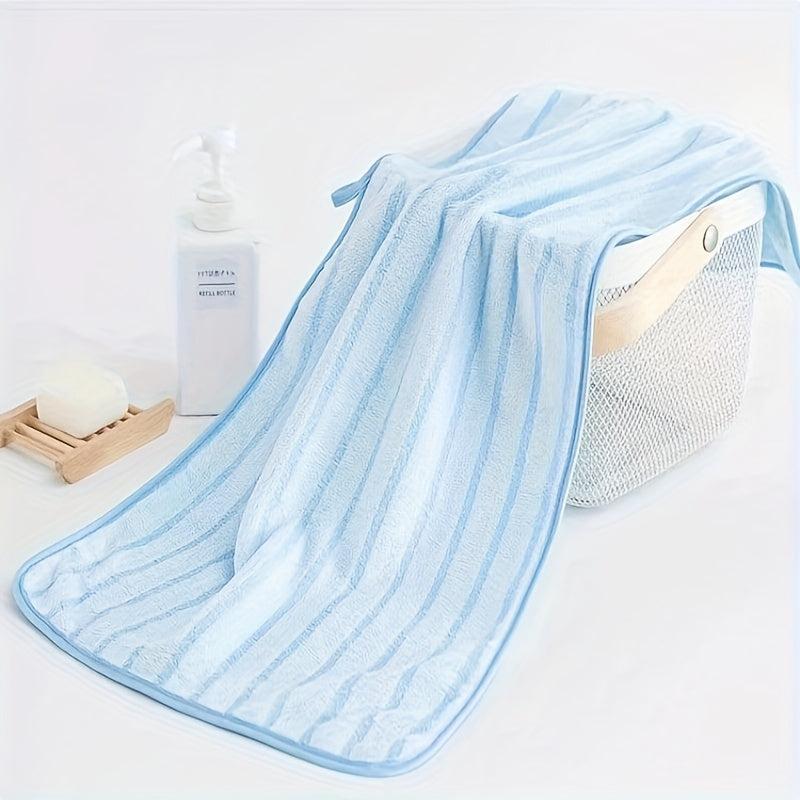 Striped Pattern Hand Towel Coral Fleece Soft Skin-friendly Absorbent