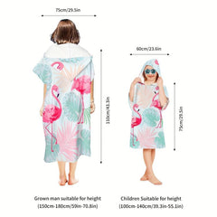 Flamingo Pattern Hooded Beach Towel - Stay Stylish This Summer!
