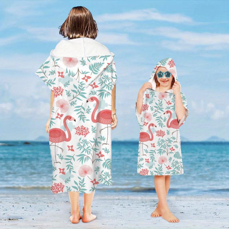 Flamingo Pattern Hooded Beach Towel - Stay Stylish This Summer!