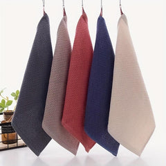 5pcs Cotton Dish Cloths Waffle Checkered Washcloth Face Towel 33.02cm
