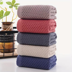 5pcs Cotton Dish Cloths Waffle Checkered Washcloth Face Towel 33.02cm