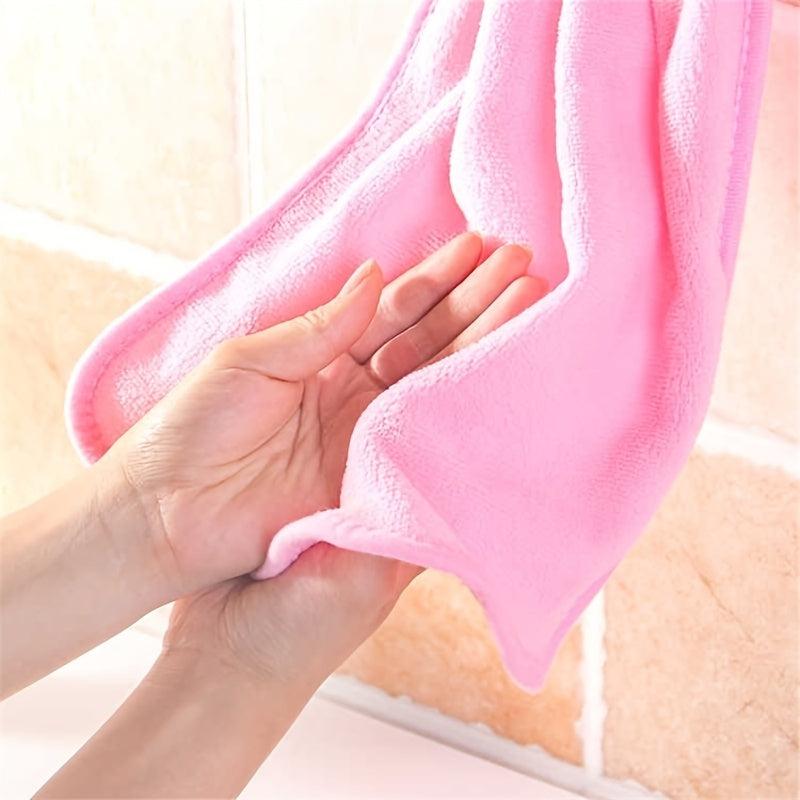 2pcs Coral Fleece Kitchen & Bathroom Towels