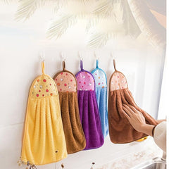 2pcs Coral Fleece Kitchen & Bathroom Towels