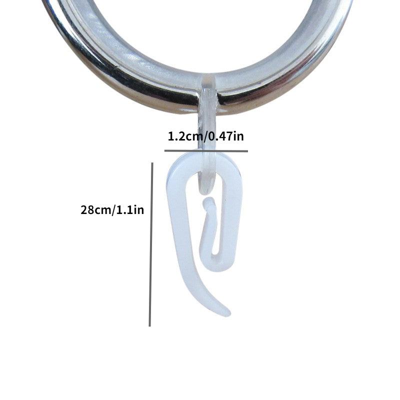 50pcs 6 Shape Curtain Hooks Window Hanger Curtain Poles Tracks Plastic Hooks
