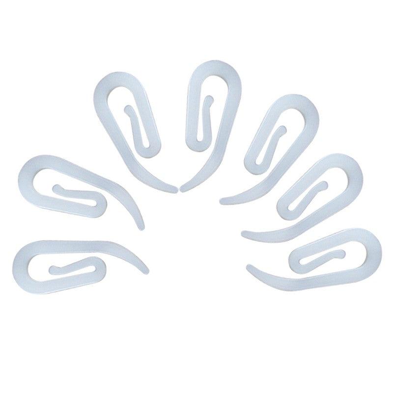 50pcs 6 Shape Curtain Hooks Window Hanger Curtain Poles Tracks Plastic Hooks