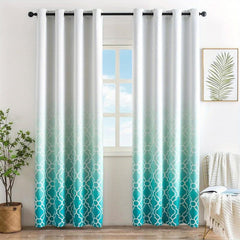 Moroccan Printed Blackout Curtain - Thermal Insulated Gradient Panel