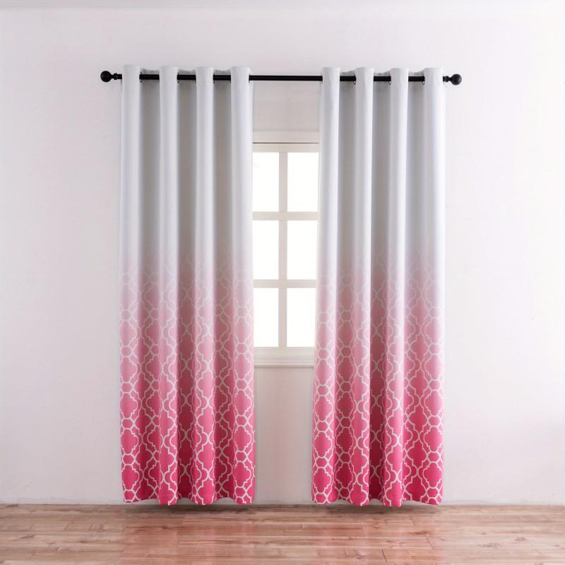 Moroccan Printed Blackout Curtain - Thermal Insulated Gradient Panel