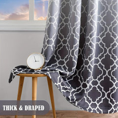 Moroccan Printed Blackout Curtain - Thermal Insulated Gradient Panel