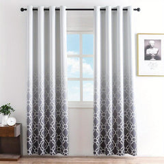 Moroccan Printed Blackout Curtain - Thermal Insulated Gradient Panel
