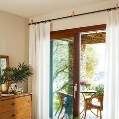 3pcs Faux Leather Curtain Rod Holder Bracket Wall Hook