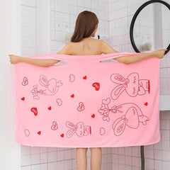 Women's Cartoon Rabbit Coral Velvet Bath Skirt