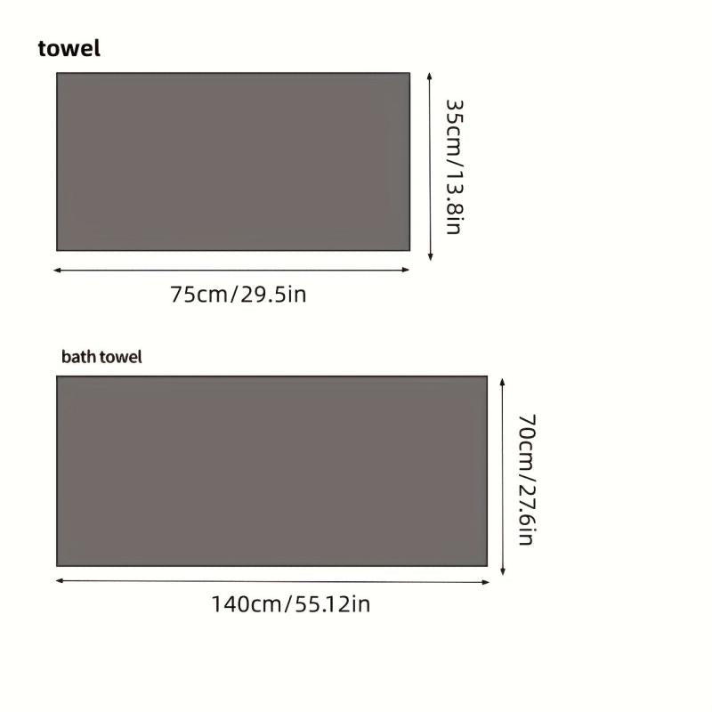 2pcs Thick Cotton Towel Set - Absorbent Bath & Hand Towel - Bathroom Shower Gift